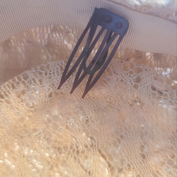 Vintage Ranleigh bridal wedding pillbox hat bridal ivory satin lace size medium - Picture 8 of 10